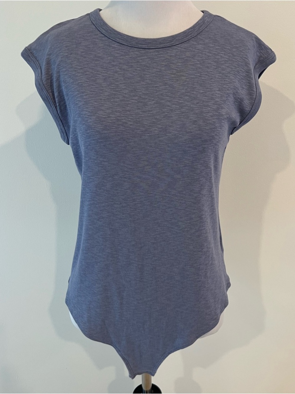 NWT Universal Thread Blue Gray Ribbed Cap Sleeve Snap Bodysuit Womens Sz XXL